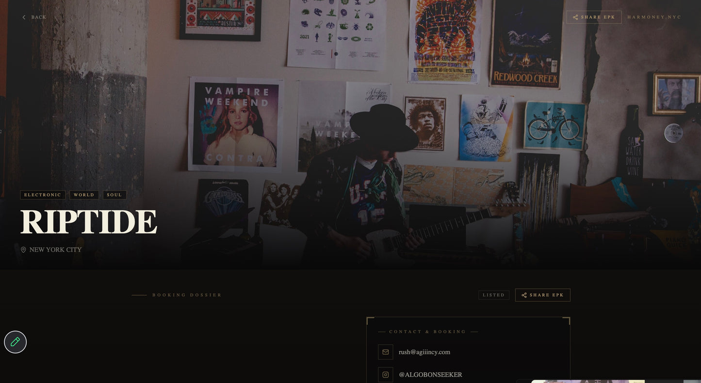 HARMONEY EPK Hosting